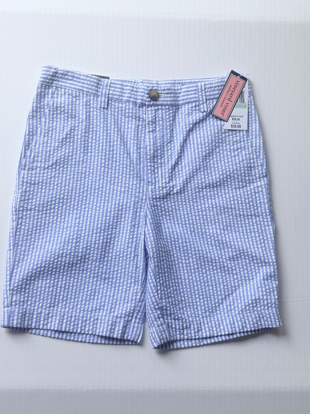 Vineyard Vines Boys Size 8 Breaker Seersucker Shorts Blue White NWT Preppy